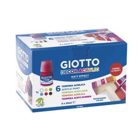 Témperas Giotto Decor Multicolor (25 ml) (6 Unidades)