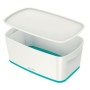 Caja de Almacenaje con Tapa Leitz MyBox WOW Turquesa Blanco ABS (31,8 x 12,8 x 19,1 cm)