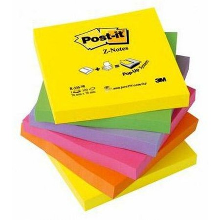 Notes Adhésives Post-it Neon Multicouleur 76 x 76 mm 6 Unités