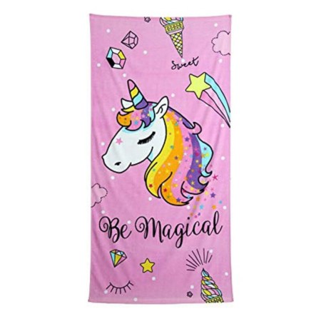 Toalla de Playa Secaneta Magical Rosa Unicornio (75 x 150 cm)