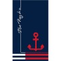 Toalla de Playa Secaneta Navy Ancla Jacquard (100 x 170 cm)