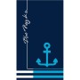 Serviette de plage Secaneta Navy Ancre Jacquard (100 x 170 cm)