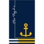 Serviette de plage Secaneta Navy Ancre Jacquard (100 x 170 cm)