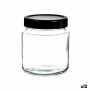 Bote Negro Transparente Vidrio (1 L) (12 Unidades)