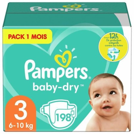 Couches jetables Pampers Baby Dry 3 (198 Unités)