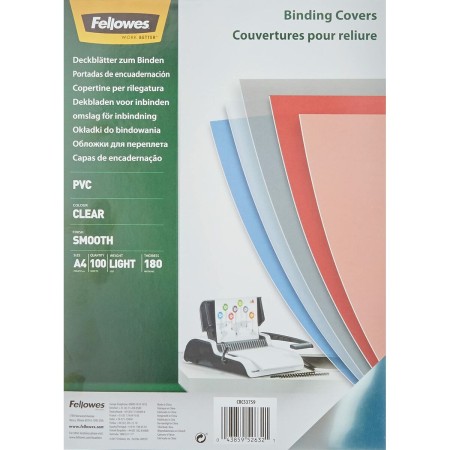 Couvertures de reliure Fellowes 100 Unités Transparent PVC A4