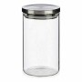 Bocal Argenté Transparent Acier Silicone verre polypropylène (1 L) (10,2 x 18 x 10,2 cm) (12 Unités)