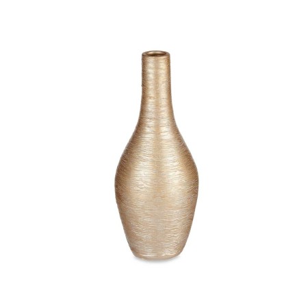 Vase Rayures Céramique Doré Perle (16 x 40 x 16 cm)