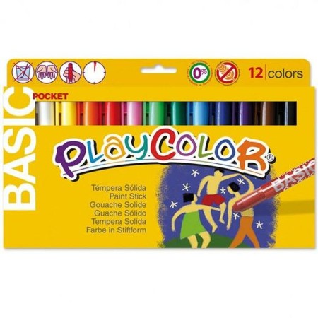 Témperas Playcolor Basic Pocket 12 Piezas Sólida