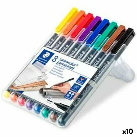 Set de Rotuladores Staedtler Lumocolor 317 Permanente 1 mm (10 Unidades)