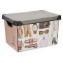 Caja de Almacenaje Con asas Plástico Vintage 17 L (27,5 x 22 x 36,5 cm) (12 Unidades)