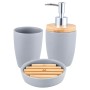 Set de Baño Benetton TEVERE BE Gris 3 Piezas Cerámica