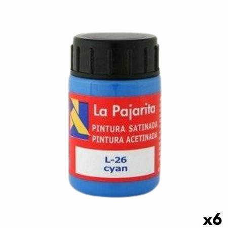 Témpera La Pajarita Cyan L-26 Azul Satinado Escolar (35 ml) (6 Unidades)