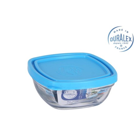 Fiambrera Hermética Duralex Freshbox Azul Cuadrada (14 x 14 x 6 cm) (610 ml)