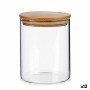 Bote 800 ml Hermético Marrón Transparente Bambú Vidrio de Borosilicato (12 Unidades)