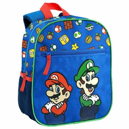 Mochila Escolar Super Mario Azul (28 x 24 x 11 cm)