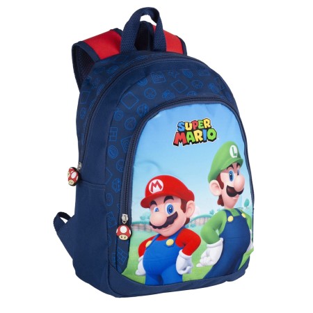 Mochila Escolar Super Mario Azul oscuro (27 x 38 x 11,5 cm)