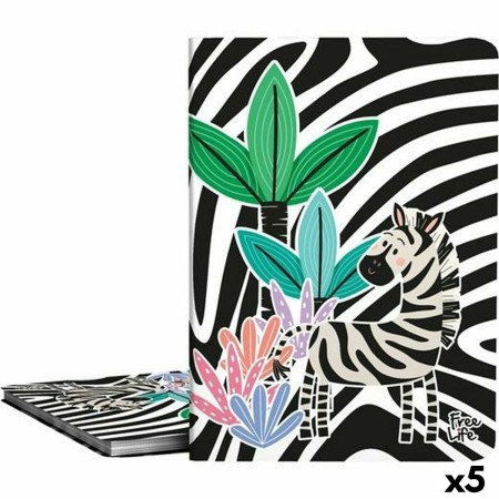 Dossier Grafoplas Poliplás Free Life Zebra Blanc/Noir A4 (5 Unités)