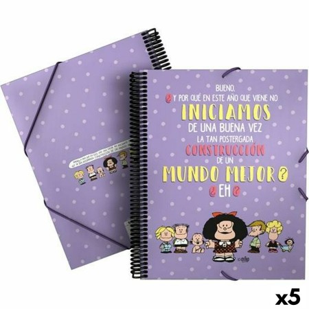 Carpeta Grafoplas Maxiplás Mafalda Lila Goma A4 (5 Unidades)