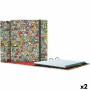 Carpeta de anillas Grafoplas Carpebook Icons Multicolor A4 (2 Unidades)