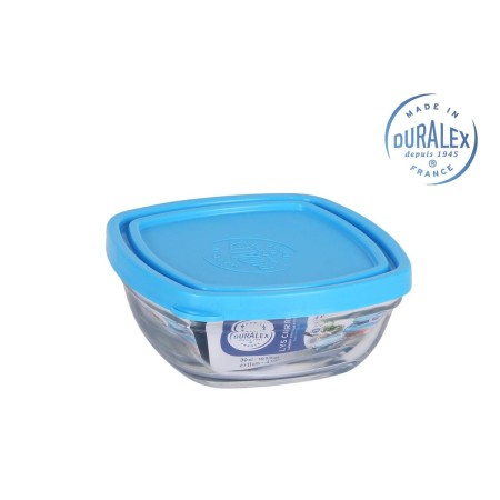 Fiambrera Hermética Duralex Freshbox Azul Cuadrada (300 ml) (11 x 11 x 5 cm)