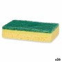 Lot de tampons à récurer Vert Jaune Cellulose Fibre abrasive (10,5 X 6,7 X 2,5 cm) (26 Unités)
