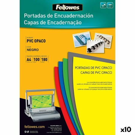 Couvertures de reliure Fellowes 100 Pièces Noir PVC A4 (10 Unités)