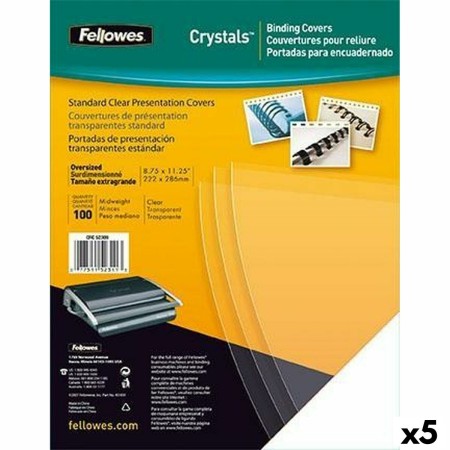 Couvertures de reliure Fellowes 100 Pièces Verre PVC A3 (5 Unités)