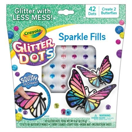 Juego de Manualidades Crayola Glitter Dots 3D 42 Piezas