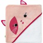 Serviette poncho avec capuche Babycalin 75 x 75 cm Rose