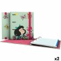 Carpeta de anillas Grafoplas Carpebook Mafalda Verde A5 (2 Unidades)
