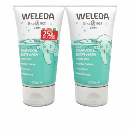 2-in-1 Gel et shampooing Weleda Menthe Lavande 150 ml x 2