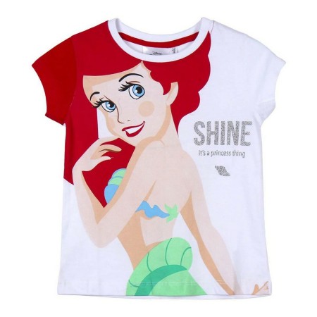T shirt à manches courtes Enfant Princesses Disney Blanc