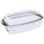 Fuente de Cocina Ô Cuisine Rectangular Con Tapa 1,6 L 2,9 L Transparente Vidrio (3 Unidades)