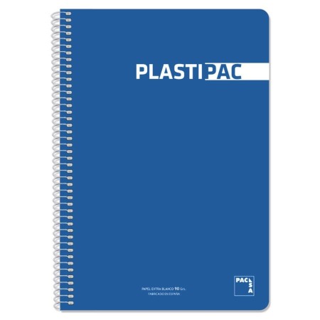 Cahier Pacsa Plastipac Bleu foncé 80 Volets Din A4 (5 Unités)