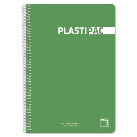 Cahier Pacsa Plastipac 80 Volets Din A4 Vert clair (5 Unités)