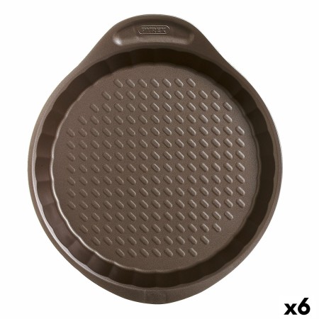 Moule pour four Pyrex Asimetria Rond Noir Plat 30 x 4 cm (6 Unités)