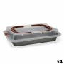 Molde para Horno Quid Sweet Grey Con Tapa Negro Metal 36 x 23 x 4,5 cm (4 Unidades)