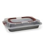 Molde para Horno Quid Sweet Grey Con Tapa Negro Metal 36 x 23 x 4,5 cm (4 Unidades)