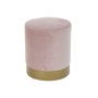 Reposapiés DKD Home Decor Rosa Terciopelo Dorado Metal Poliéster (35 x 35 x 40 cm)