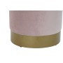 Reposapiés DKD Home Decor Rosa Terciopelo Dorado Metal Poliéster (35 x 35 x 40 cm)