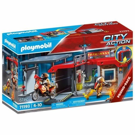 Playset Playmobil 71193 Bombero 61 Piezas