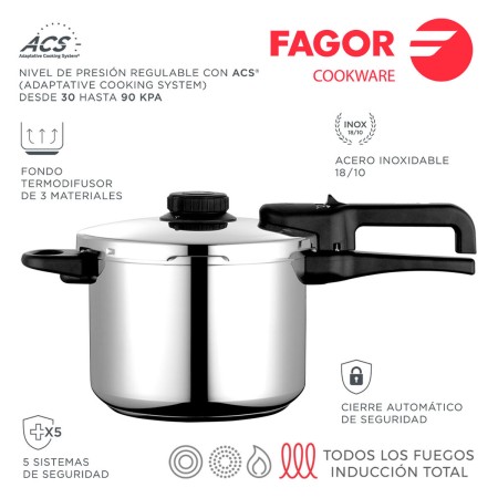 Marmites Express FAGOR DUAL Acier 6 L