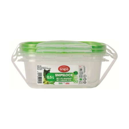 Fiambrera Snips 500 ml Cierre hermético 14,7 x 14,7 x 7 cm (2 Unidades)