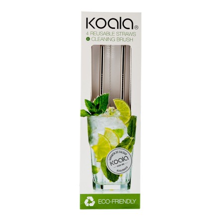 Pailles réutilisables Koala Bodega Acier inoxydable Métal 5 Pièces