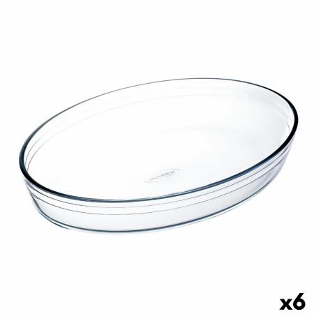 Plat de Four Ô Cuisine  Ovale 35 x 25 x 7 cm Transparent verre (6 Unités)