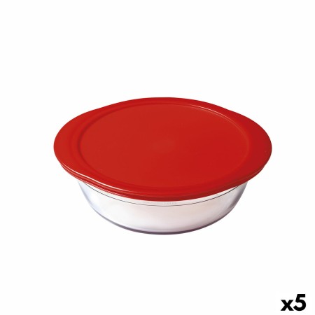 Fiambrera Redonda con Tapa Ô Cuisine Cook & Store Rojo 350 ml 15 x 15 x 5 cm Silicona Vidrio (5 Unidades)