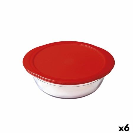 Fiambrera Redonda con Tapa Ô Cuisine Cook & Store 27 x 24 x 8 cm Rojo 2,3 L Silicona Vidrio (6 Unidades)