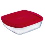 Fiambrera Rectangular con Tapa Ô Cuisine Cook & Store Rojo 2,5 L 28 x 20 x 8 cm Silicona Vidrio (5 Unidades)