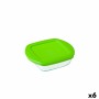 Fiambrera Cuadrada con Tapa Pyrex Cook & Store Verde 1 L 20 x 17 x 5,5 cm Silicona Vidrio (6 Unidades)